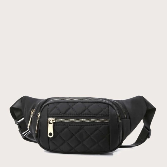 💙Women’s Black Fashionable Multiple Compartments Adjustable Strap Fanny Pack - Picture 3 of 6